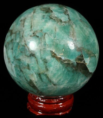 Polished Amazonite Crystal Sphere - Madagascar #51596